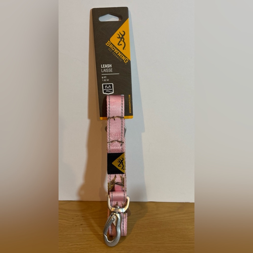 BROWNING Classic Dog Leash Pink Camo Realtree 6 Feet NEW